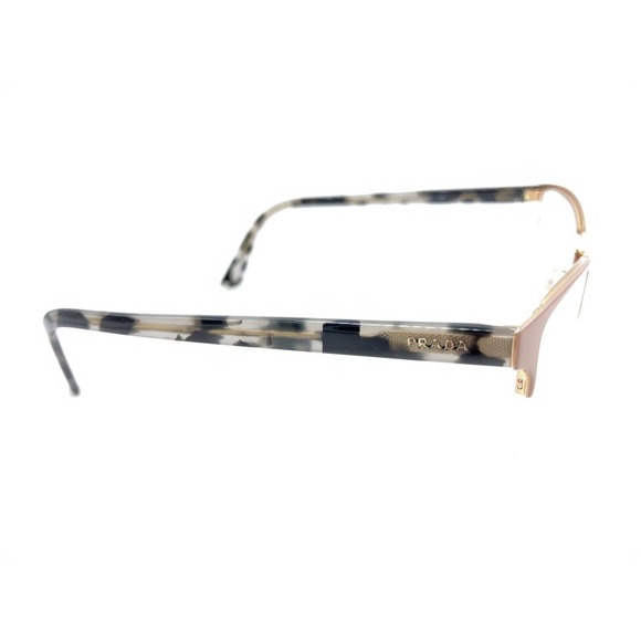 Prada VPR 61X YEP-1O1 Pink Gold Gray Half Rim Eyeglasses Frames 54-17 145 Italy - Picture 4 of 12